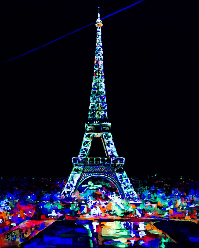 Torre Eiffel fluorescente